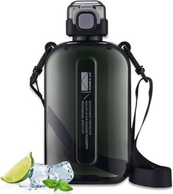 Darryy Botella de Agua Deportiva 750ml - Diseño Plano y a Prueba de Fugas - Ideal para Llevar en el Bolso o colgada - Personalizable y sin BPA