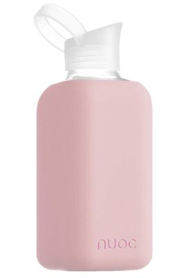 Botella de Agua en Cristal NUOC de 800 ml con Funda de Silicona - Reutilizable y Versátil para Bebidas Frías y Calientes, Ideal para Deporte, Oficina y Yoga - Libre de BPA